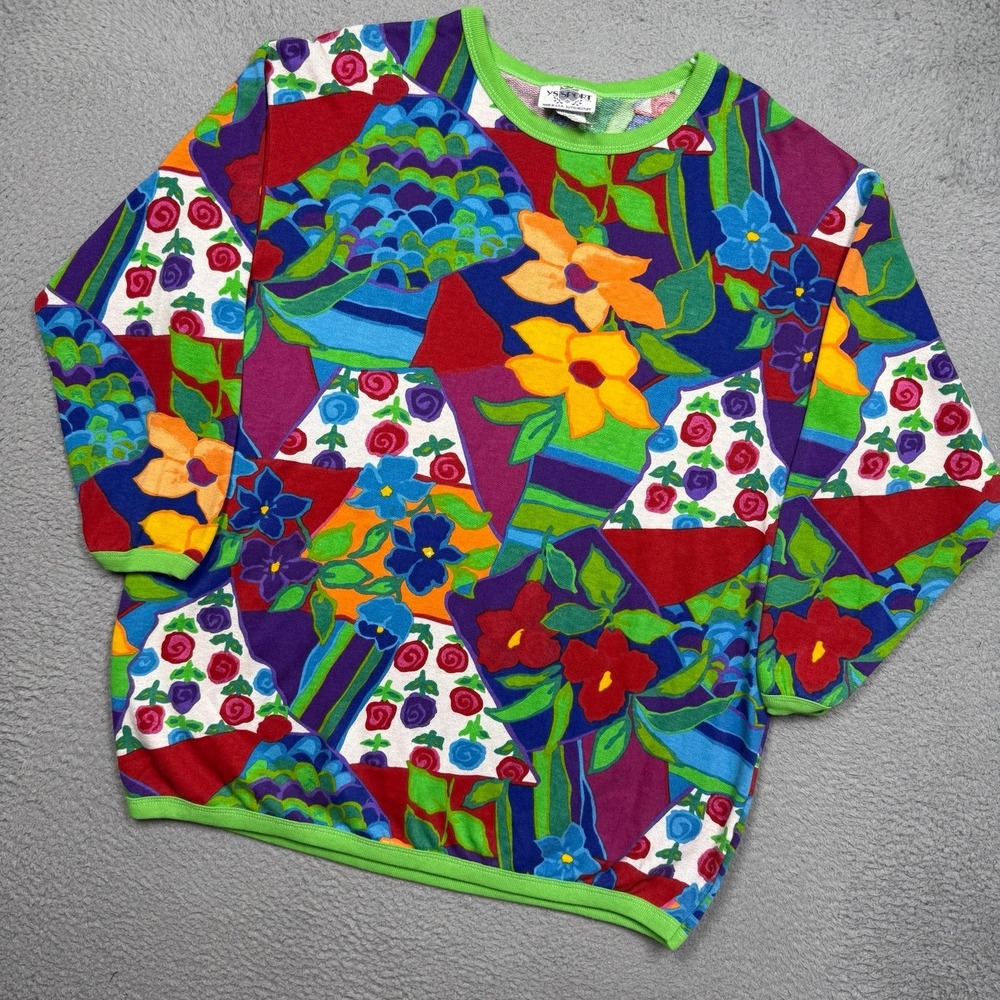 Vintage 90s YS Sport By Youngstuff AOP Floral Pattern Lightweight Sweater